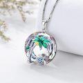 wholesale 925 Sterling Silver Crystal Sea Turtle & Coconut Trees Necklace for Women-0-7