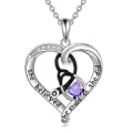 TOUPOP Sterling Silver Birthstone Stethoscope Necklace Gift For Nurse-0-0