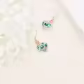 TOUPOP 925 Sterling Silver Crystal Rose Heart Drop Earrings-0-4