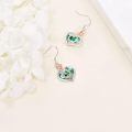 TOUPOP 925 Sterling Silver Crystal Rose Heart Drop Earrings-0-4