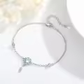 wholesale 925 Sterling Silver Moonstone Feather Dreamcatcher Bracelet Wholesale - Adjustable 7-8-0-1