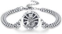 wholesale 925 Sterling Silver  Catholic Patron Saint Dymphna Medal Bracelet with 9+2 Link Chain-St.Dymphna