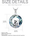 wholesale  Sterling Silver Crystal Cute Animal Pendant Necklace for Women Mother Daughter Gift -0-11