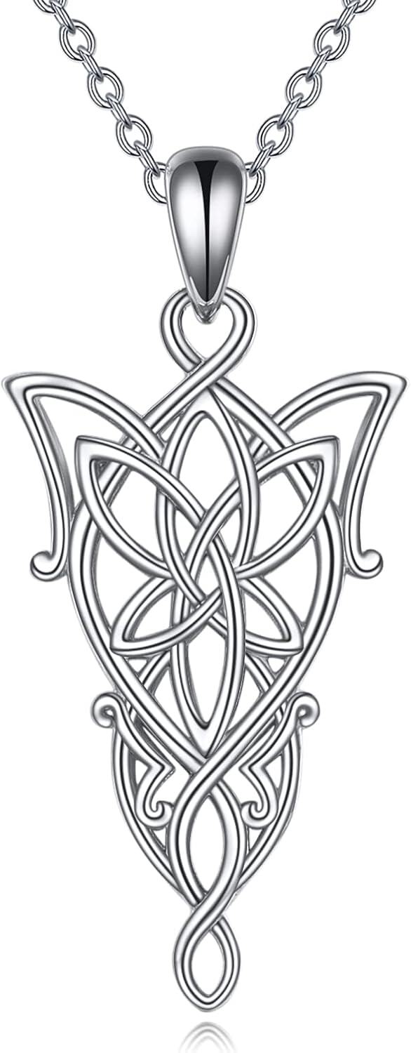 Sterling Silver Stone Arwen Evenstar Pendant Necklace LOTR Inspired Jewelry Gift for Women Men Teens Mothers Day-0-1