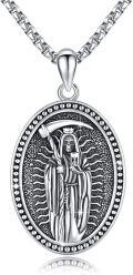 wholesale 925 Sterling Silver Santa Muerte Grim Reaper Pendant Necklace  Gothic Jewelry for Men-0-0