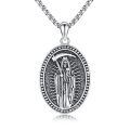 wholesale 925 Sterling Silver Santa Muerte Grim Reaper Pendant Necklace  Gothic Jewelry for Men-0-0