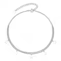 TOUPOP Sterling Silver Ankle Bracelets For Women Adjustable Anklet Elegant Foot Jewelry-0-0