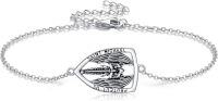 wholesale 925 Sterling Silver Saint Michael Guardian Angel Charm Bracelet Catholic  for Women-St Michael