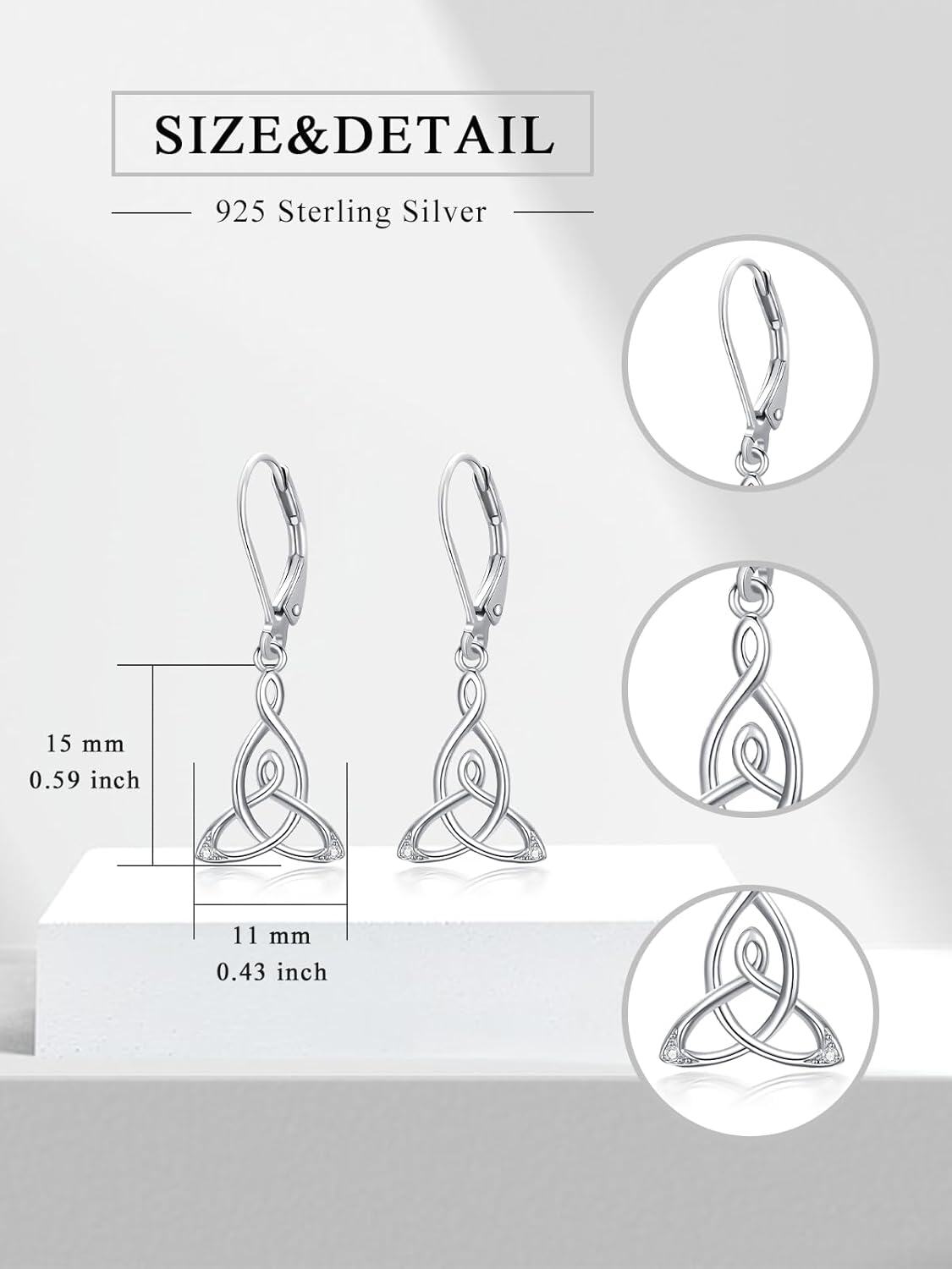 Sterling Silver Snowflake Daisies Sunflower Comedy Tragedy Mask Opera Mask Hummingbird Black Cat Dangle Earrings for Women-0-2