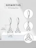 wholesale 925 Sterling Silver Celtic Knot Drop Earrings with Leverback Hooks for Women-0-1