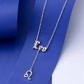 wholesale 925 Sterling Silver Leo Zodiac Sign Lariat Necklace with Lion Symbol Pendant Astrology Jewelry for Women-0-3