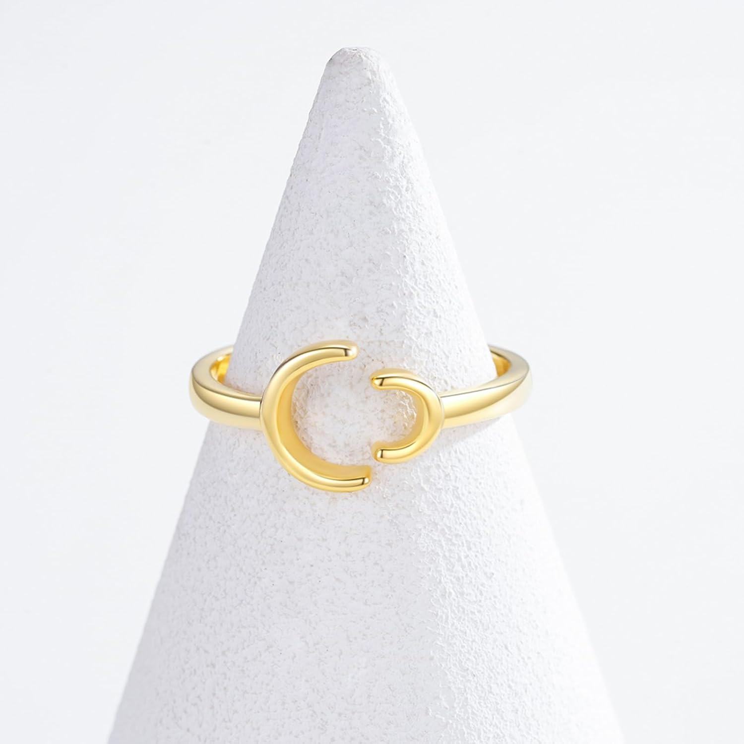 wholesale 925 Sterling Silver 18K Gold Plated Women s Simplicity Adjustable Engagement Wedding Ring Jewelry Gift-0-3