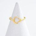 wholesale 925 Sterling Silver 18K Gold Plated Women s Simplicity Adjustable Engagement Wedding Ring Jewelry Gift-0-3