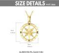 wholesale 14K Gold CZ Compass Pendant Necklace for Women - 18 Inches Chain-0-3