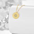 wholesale 14K Gold Daisy Flower Crystal Pendant Necklace for Women Gifts-0-3