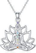 wholesale 925 Sterling Silver Celtic Mermaid Horseshoe Lotus Chakra Pendant Necklaces-0-0