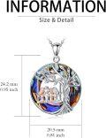 wholesale Sterling Silver & Crystal Sister Tree of Life Necklace, Best Friend Gift for Women, 18 Rolo Chain, 925 Silver 14K Gold Plated, Sensitive Skin Safe-0-5