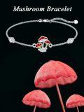wholesale 925 Sterling Silver Red & Yellow Toadstool Charm Bracelet-0-5