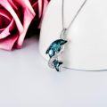 wholesale 925 Sterling Silver Dolphin Crystal Pendant Necklace s for Women Mom on the Birthday Beach Mothers Day Graduation-0-4