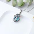 wholesale 925 Sterling Silver Blue Crystal Tree of Life Pendant Necklace-0-1