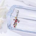 wholesale 925 Sterling Silver Heart-Shaped Pendant with Red Cardinal and Berries Design for Bracelets or Necklaces-0-1