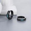 wholesale Black 925 Sterling Silver Turquoise Viking Ankh Hoop Earrings for Men - Father's Day Gift-0-2