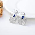 wholesale Sterling Silver 12 Birthstones Filigree Teardrop Leverback Earrings-0-1
