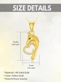 TOUPOP 14k Gold Crystal Horse Heart Pendant Necklace for Women-0-3