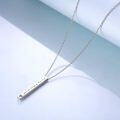 wholesale 925 Sterling Silver Inspirational Engraved Message Vertical Bar Necklace for Women Gifts-0-1