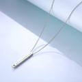 wholesale 925 Sterling Silver Vertical Bar Pendant Necklace Engraved True Friendship Heart Cutout For Women-0-1
