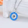 wholesale 925 Sterling Silver Blue Opal Evil Eye Pendant Necklace for Women Greek Protection s-0-1