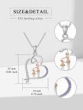 wholesale 925 Sterling Silver Heart Gymnastics Girl Necklace Gift for Women Girls-0-1