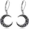 wholesale 925 Sterling Silver Crescent Moon & Star Leverback Drop Earrings with Egyptian Eye of Horus Design-0-0