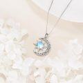 wholesale 925 Sterling Silver Opal Sun and Moon Star Pendant Necklace with Swirls Design-0-3