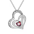 wholesale 925 Sterling Silver CZ Heart Birthstone Necklace Wholesale for Women Anniversary Gift-0-0
