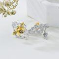 wholesale 925 Sterling Silver Honeycomb Bee Stud Earrings for Women Girls Gift-0-2
