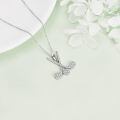 wholesale 925 Sterling Silver Musical Note Sporty Pendant Necklace for Women Girls-0-2