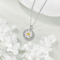 wholesale 925 Sterling Silver Spinning Daisy Pendant Necklace-0-2