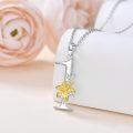 wholesale 925 Sterling Silver Lucky Number 0-9 Lily Flower Pendant Necklace-0-4