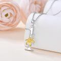 wholesale 925 Sterling Silver Lucky Number 0-9 Lily Flower Pendant Necklace-0-4