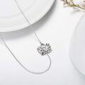 wholesale 925 Sterling Silver Om Lotus Sideways Necklace w/ New Beginnings Insp.Quote Greeting Card for Her-0-2