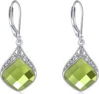 wholesale 925 Sterling Silver Celtic Teardrop Filigree Earrings Jewelry Gifts for Women-Peridot earrings