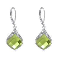 wholesale 925 Sterling Silver Celtic Teardrop Filigree Earrings Jewelry Gifts for Women-Peridot earrings