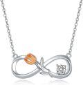 wholesale 925 Sterling Silver 925 with Rose Gold Accents and Cubic Zirconia Pendant Necklaces for Women-0-0