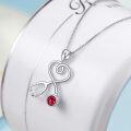 wholesale S925 Sterling Silver Simulated Ruby Crystal Stethoscope Necklace for Medical Workers-0-1