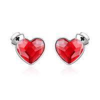wholesale 925 Sterling Silver Red Heart Crystal Earrings Wholesale For Women And Girls-Nurse Hat-Red