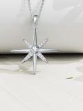 wholesale 925 Sterling Silver Moissanite Compass Pendant Necklace for Women-0-1