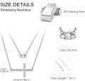 wholesale 925 Sterling Silver Sideways Faith Cross CZ Layered Pendant Necklace for Women Girls Christian s 43cm Chain Length-0-4