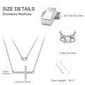 wholesale 925 Sterling Silver Sideways Faith Cross CZ Layered Pendant Necklace for Women Girls Christian s 43cm Chain Length-0-4