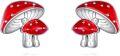 wholesale 925 Sterling Silver Mushroom Stud Earrings - Red & White Enamel Jewellery Gift for Women-0-0